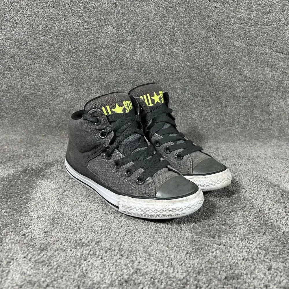 Converse Chuck Taylor All Star Axel Mid Kids Size 1 Gray Black Athletic Shoes